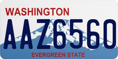 WA license plate AAZ6560