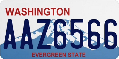 WA license plate AAZ6566