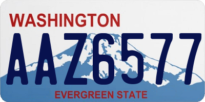 WA license plate AAZ6577