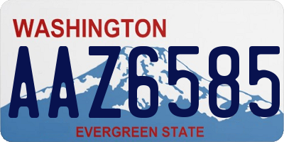 WA license plate AAZ6585