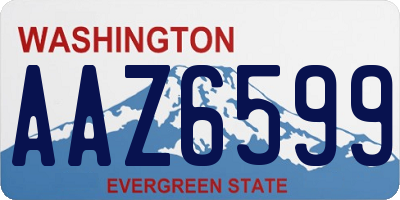 WA license plate AAZ6599