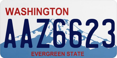 WA license plate AAZ6623