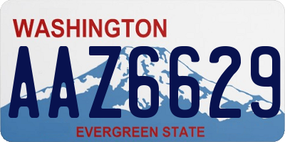 WA license plate AAZ6629