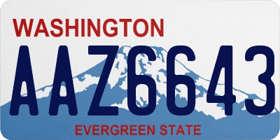 WA license plate AAZ6643