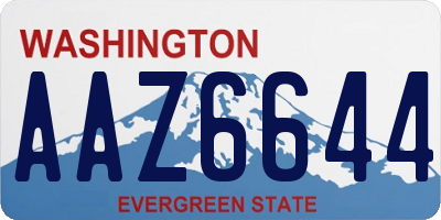 WA license plate AAZ6644