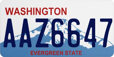 WA license plate AAZ6647