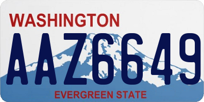 WA license plate AAZ6649