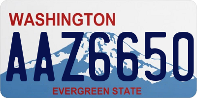 WA license plate AAZ6650