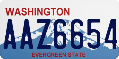 WA license plate AAZ6654