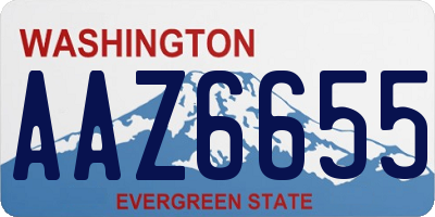 WA license plate AAZ6655