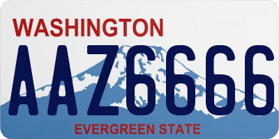 WA license plate AAZ6666