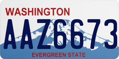 WA license plate AAZ6673