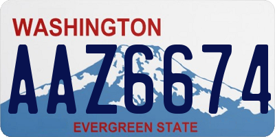 WA license plate AAZ6674