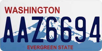 WA license plate AAZ6694
