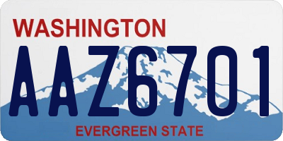 WA license plate AAZ6701