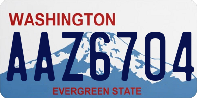 WA license plate AAZ6704
