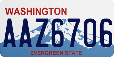 WA license plate AAZ6706