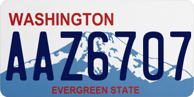 WA license plate AAZ6707