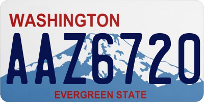 WA license plate AAZ6720