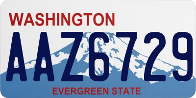 WA license plate AAZ6729