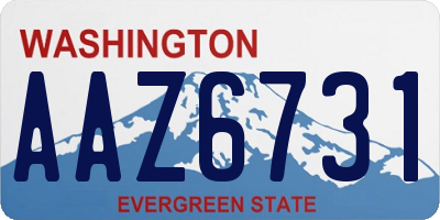 WA license plate AAZ6731