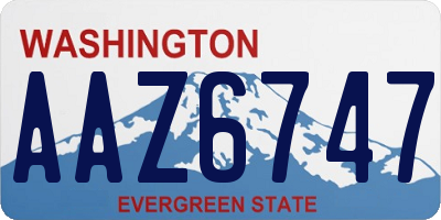 WA license plate AAZ6747