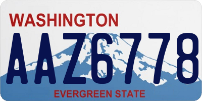 WA license plate AAZ6778
