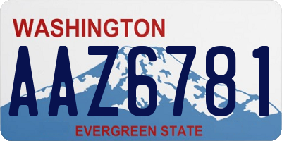 WA license plate AAZ6781