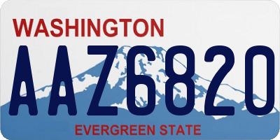 WA license plate AAZ6820