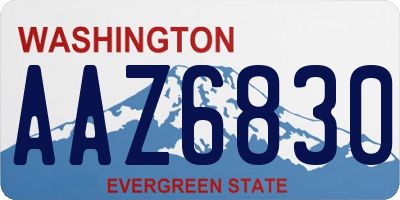 WA license plate AAZ6830