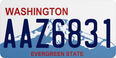 WA license plate AAZ6831