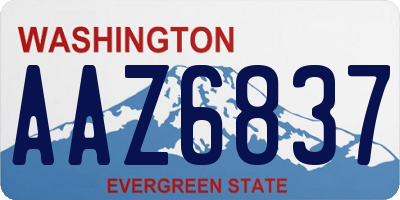 WA license plate AAZ6837