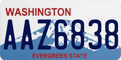 WA license plate AAZ6838
