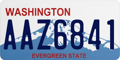 WA license plate AAZ6841