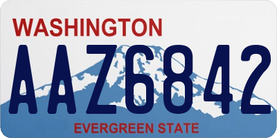 WA license plate AAZ6842