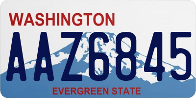 WA license plate AAZ6845