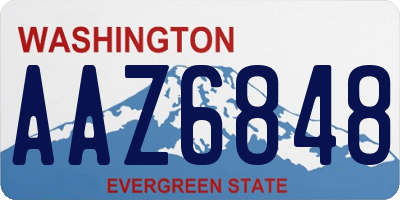 WA license plate AAZ6848