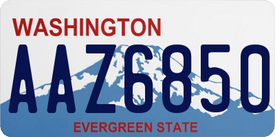 WA license plate AAZ6850