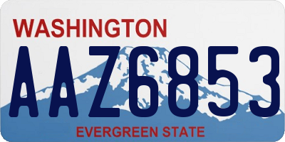 WA license plate AAZ6853