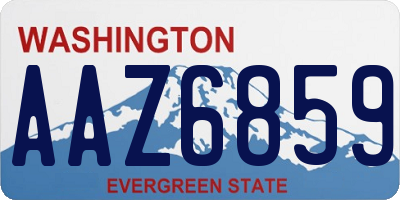 WA license plate AAZ6859