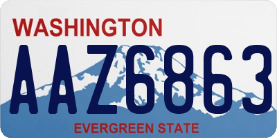 WA license plate AAZ6863