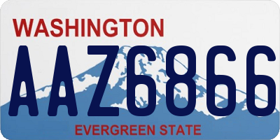 WA license plate AAZ6866