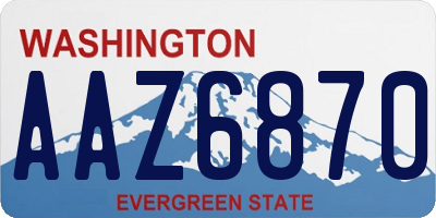 WA license plate AAZ6870