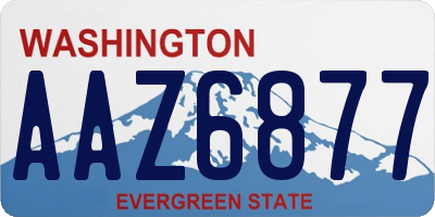 WA license plate AAZ6877