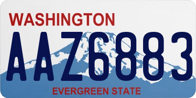 WA license plate AAZ6883