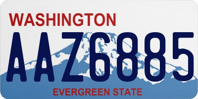 WA license plate AAZ6885