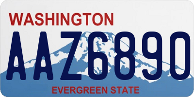 WA license plate AAZ6890