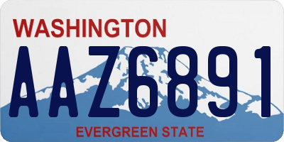WA license plate AAZ6891