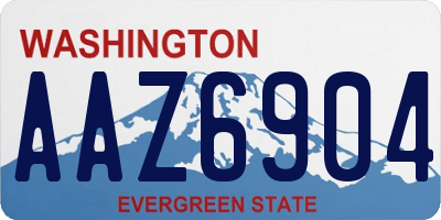 WA license plate AAZ6904