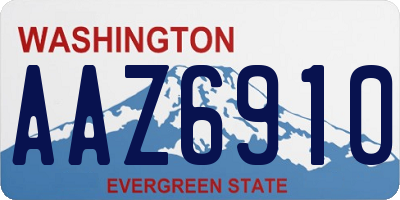WA license plate AAZ6910